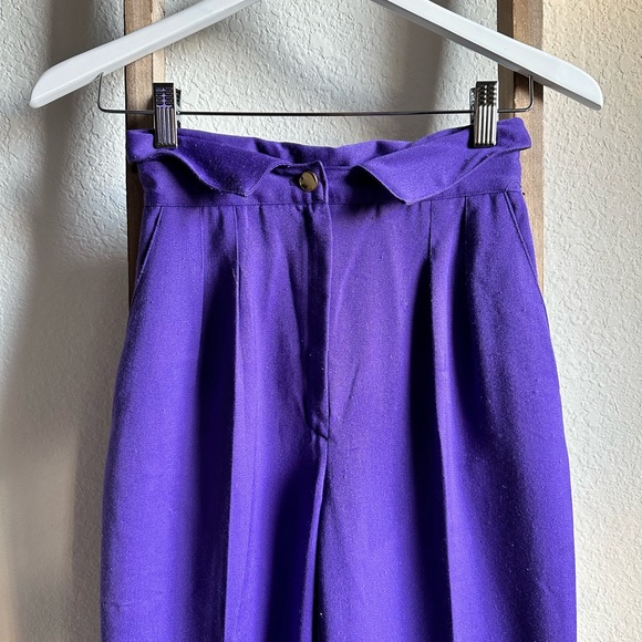 Smart Pants Vintage High Waist Stirrup Pants Purple Sz: 0 - Picture 2 of 5